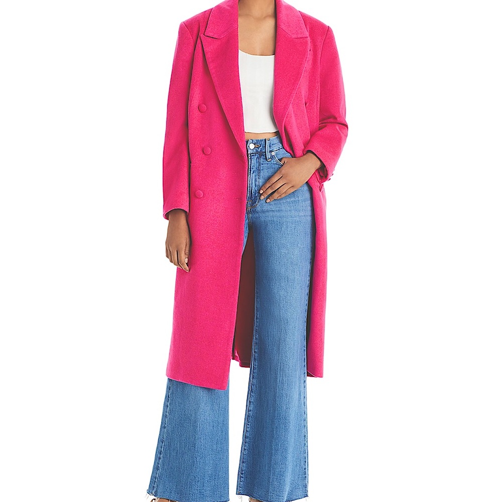 ‼️GORGEOUS MAEVE RILEY DESIGNER FUCHSIA DOUBLE BREASTED DUSTER COAT‼️SOLDOUT
